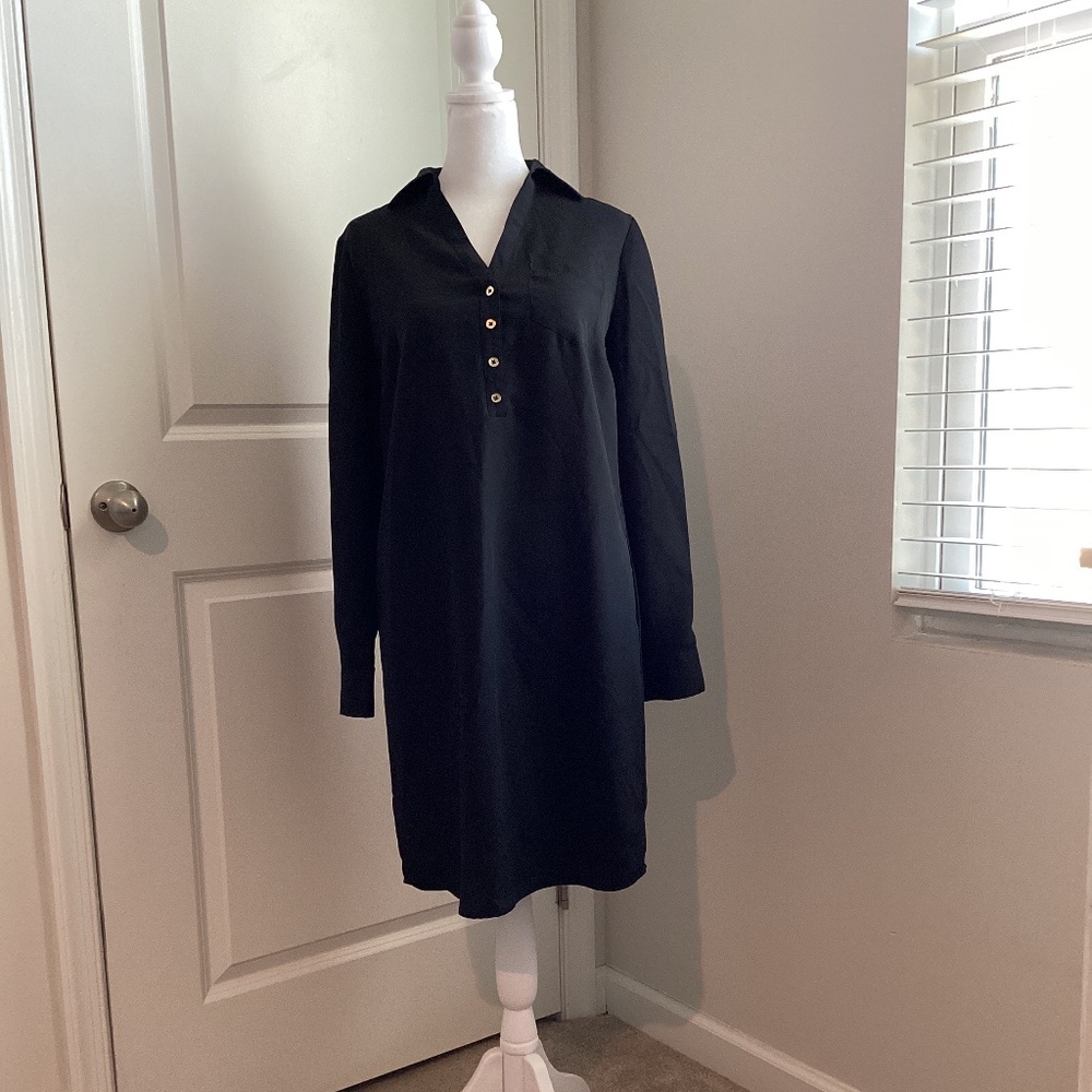 New York & Company Long Sleeve Dress for Women Black Size xs